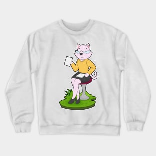 Cat Secretary Note Crewneck Sweatshirt